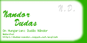 nandor dudas business card