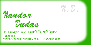 nandor dudas business card